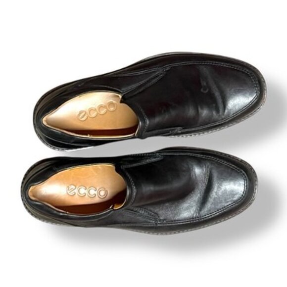 ECCO Seattle Slip On Loafers Black Leather Size 7 - Picture 2 of 5